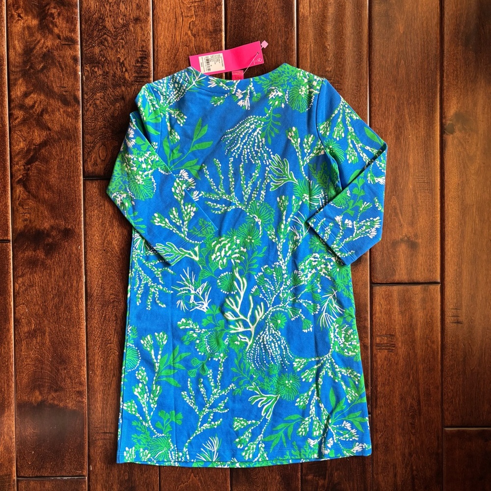 NWT - Lilly Pulitzer - Girls Blue and Green Botanical Dress - Picture 4 of 5